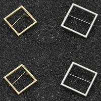 Zinc Alloy Brooches Square plated lead & cadmium free Sold By Bag