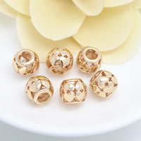 Brass European Beads Drum 24K gold plated without troll & hollow nickel lead & cadmium free Approx 4.5mm Sold By Lot