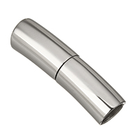 Fecho magnético de aço inoxidável, Tubo, cor original, 30x8mm, Buraco:Aprox 6mm, 10PCs/Lot, vendido por Lot