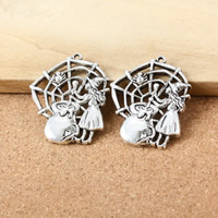 Fashion Halloween Pendant Zinc Alloy Sorcerer antique silver color plated Halloween Jewelry Gift nickel lead & cadmium free Approx 2mm Sold By Lot