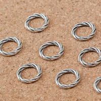 цинковый сплав кольцо-закрывашка, Кольцевая форма, плакированный цветом под старое серебро, не содержит никель, свинец, 9x1.50mm, отверстие:Приблизительно 6mm, 600ПК/Лот, продается Лот