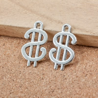 Zinc Alloy Pendants Dollar Sign antique silver color plated nickel lead & cadmium free Approx 1.5mm Sold By Lot