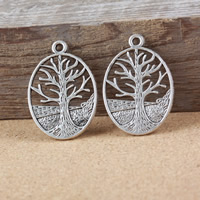 Zinc Alloy Flat Oval Pendants antique silver color plated nickel lead & cadmium free Approx 2mm Sold By Lot