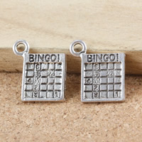 Zinc Alloy Pendants Rhombus word bingo antique silver color plated nickel lead & cadmium free Approx 2mm Sold By Lot