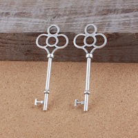 Zinc Alloy Key Pendants antique silver color plated nickel lead & cadmium free Approx 7mm Sold By Lot