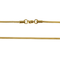 Rustfrit Stål Nekclace Chain, Stainless Steel, guldfarve belagt, 1.50mm, Længde Ca. 20 inch, 10Strands/Lot, Solgt af Lot