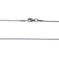 Rostfritt stål Nekclace Chain, ROSTFRITT STÅL, ursprungliga färgen, 1mm, Längd Ca 18 inch, 10Strands/Lot, Säljs av Lot