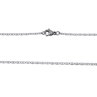 Cadena de Collar, acero inoxidable, cadena de Marinero, color original, 4x1.50x0.50mm, longitud aproximado 18 Inch, 10Strandsfilamento/Grupo, Vendido por Grupo