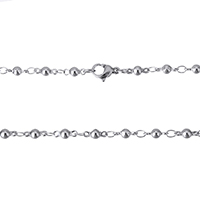 Cadena de Collar, acero inoxidable, cadena de la barra, color original, 8x3.50x3.50mm, longitud aproximado 20 Inch, 10Strandsfilamento/Grupo, Vendido por Grupo