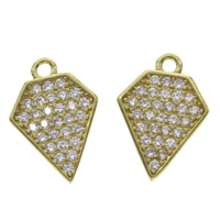 Cubic Zirconia Micro Pave Brass Pendant Diamond Shape micro pave cubic zirconia original color nickel lead & cadmium free Approx 0.8mm Sold By Bag