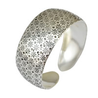 Zinc Alloy Cuff Bangle antique silver color plated with flower pattern nickel lead & cadmium free 25mm Inner Approx 62mm Length Approx 7.6 Inch Sold By Lot