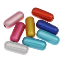 Miracle akryl perler, Kolonne, mirakel, blandede farver, 7x17mm, Hole:Ca. 1mm, Ca. 850pc'er/Bag, Solgt af Bag