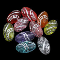 Silver Accent Acrylic Beads Oval transparent mixed colors Approx 1mm Approx Sold By Bag