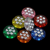 Silver Accent Acrylic Beads Flat Round transparent mixed colors Approx 1mm Approx Sold By Bag
