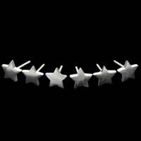 Brass Stud Earring with plastic earnut Star real silver plated brushed lead & cadmium free Sold By Pair