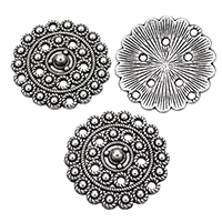 Zinc Alloy Flower Pendants antique silver color plated multihole nickel lead & cadmium free Approx 1.5mm Sold By Lot