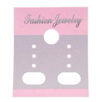 Paper Earring Stud Display Board Rectangle with letter pattern & two tone Sold By Bag