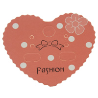 Paper Earring Stud Display Board, Heart, with letter pattern, red, 50x42mm, 200PCs/Bag, Sold By Bag