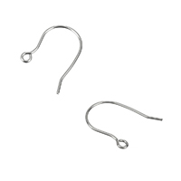 Stainless Steel Hook Earwire with loop original color 22mm 0.8mm Approx 2mm Sold By Lot