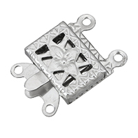 Stainless Steel Box Clasp Rectangle  original color Approx 0.5mm Sold By Lot