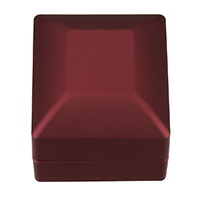 Cuero de PU Caja para un anillo solo, con pegamento de Cine & Pana, Rectángular, Rojo, 59.50x65x49mm, 10PCs/Grupo, Vendido por Grupo