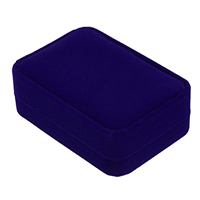Velveteen smykker sæt box, vedhæng & halskæde, med limfilmen, Rektangel, blå, 70x101x35mm, 28pc'er/Lot, Solgt af Lot