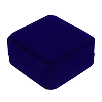 Velveteen náramek Box, s Glue Film, Náměstí, modrý, 91x91x44mm, 24PC/Lot, Prodáno By Lot