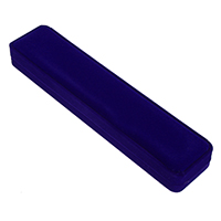 Boîtes à collier en velours, velours de coton, avec Colle Film, rectangle, bleu, 55x247x30mm, 18PC/lot, Vendu par lot