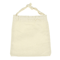 Linen Drawstring Pouches with Cotton Rectangle beige Sold By Lot