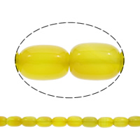 Naturlige gule Agate perler, Gul Agate, Drum, 17x13mm, Ca. 22pc'er/Strand, Solgt Per Ca. 15.5 inch Strand