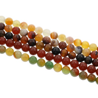 Achat Perlen, rund, natürlich, verschiedenen Materialien für die Wahl, 14mm, ca. 28PCs/Strang, verkauft per ca. 15.5 ZollInch Strang
