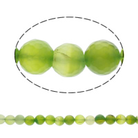 Perline in agata verde naturale, Cerchio, sfaccettati, 12mm, Appross. 31PC/filo, Venduto per Appross. 15.5 pollice filo