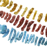 Druzy Koraliki, Agat kwarc lodowy, Naturalne, styl druzy, dostępnych więcej kolorów, 8x30x17mm-12x54x18mm, otwór:około 1mm, około 19komputery/Strand, sprzedawane na około 15.5 cal Strand