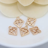 Hollow Brass Pendants Diamond Shape 24K gold plated nickel lead & cadmium free Approx 1mm Sold By Lot