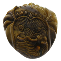 タイガーアイ ペンダント, 象, 彫刻, 44x47x13mm, 穴:約 0.5mm, 5パソコン/バッグ, 売り手 バッグ