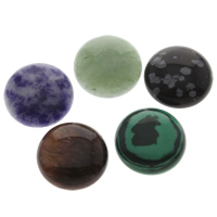 misto de pedras semi-preciosas cabochão, traseira plana, 20x7mm, 5PCs/Bag, vendido por Bag