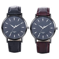 Comeon® Men Jewelry Watch PU Leather with Glass & Zinc Alloy plumbum black color plated nickel lead & cadmium free 39mm Length Approx 9.6 Inch Sold By PC