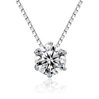 925 Sterling Silver Necklaces Flat Round platinum plated box chain & with cubic zirconia Length Approx 16 Inch Sold By Lot