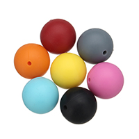 Perles de silicone, Rond, Approbation de la FDA, plus de couleurs à choisir, 20mm, Trou:Environ 2mm, 50PC/sac, Vendu par sac