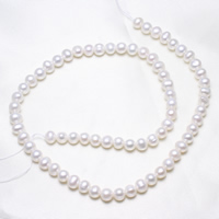 Brambor pěstované sladkovodní perle, Sladkovodní Pearl, přírodní, bílý, 5-6mm, Otvor:Cca 0.8mm, Prodáno za Cca 15.5 inch Strand