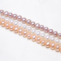 Bulvių išauginti gėlavandenių perlų karoliukai, Gėlo vandens perlų, Bulvė, natūralus, daugiau spalvų pasirinkimas, 5-6mm, Skylė:Apytiksliai 0.8mm, Parduota už Apytiksliai 15.5 Inch Strand