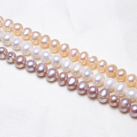 Brambor pěstované sladkovodní perle, Sladkovodní Pearl, přírodní, více barev na výběr, 6-7mm, Otvor:Cca 0.8mm, Prodáno za Cca 15.5 inch Strand