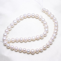 Brambor pěstované sladkovodní perle, Sladkovodní Pearl, přírodní, bílý, 8-9mm, Otvor:Cca 0.8mm, Prodáno za Cca 15.5 inch Strand