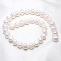 Brambor pěstované sladkovodní perle, Sladkovodní Pearl, přírodní, bílý, 11-12mm, Otvor:Cca 0.8mm, Prodáno za Cca 15.5 inch Strand