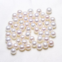 Perles nacres sans trou de culture d'eau douce, perle d'eau douce cultivée, pomme de terre, naturel, aucun trou, blanc, 4.5-5mm, 10PC/sac, Vendu par sac
