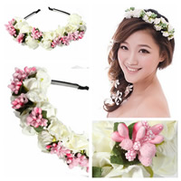 Bridal Hair Band Spun Silk with PVC Foam Flower for bridal 130mm Sold By Bag