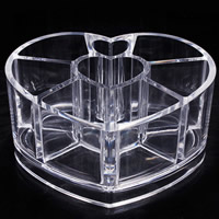 Cosmetics Display, Acrylic, Heart, clear, 46x59x115mm, 2PCs/Lot, Sold By Lot