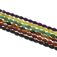 Achat Perlen, gemischter Achat, oval, verschiedenen Materialien für die Wahl & facettierte, 8x12mm, Bohrung:ca. 1mm, Länge ca. 14.5 ZollInch, 5SträngeStrang/Tasche, ca. 32PCs/Strang, verkauft von Tasche