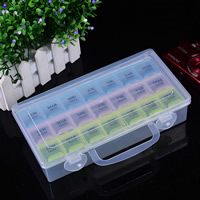Jewelry Beads Container Polypropylene(PP) Rectangle with letter pattern multi-colored Sold By Lot