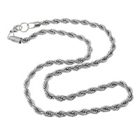 Stainless Steel Rope Chain for man original color 6mm Length Approx 24 Inch Sold By Lot